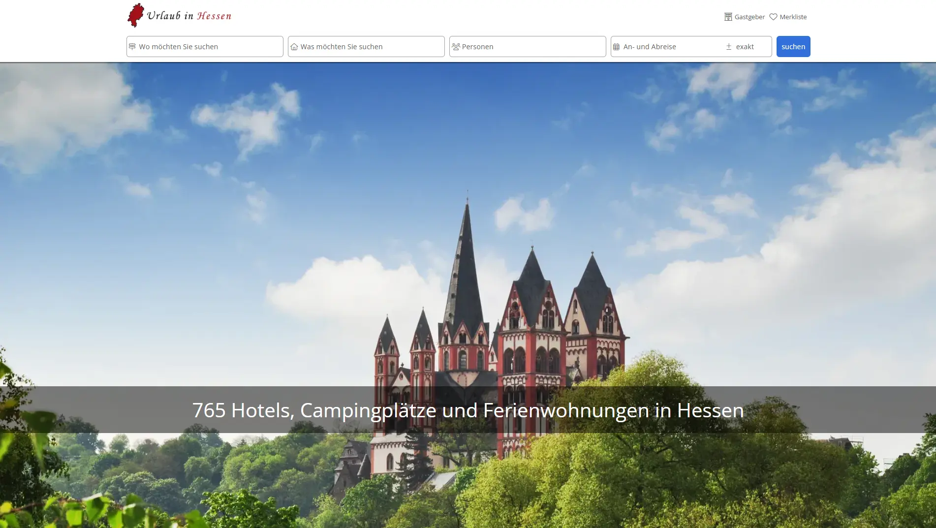 Screenshot: Urlaub-in-Hessen.com Startseite